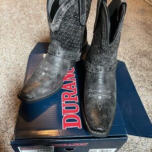 Durango Black and Gray Heeled Boots with Western Style worn once.